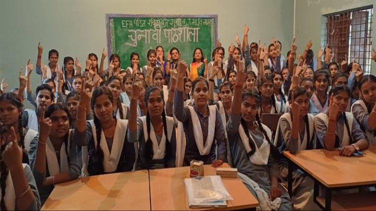 ई.एफ.ए. पं.रविशंकर शुक्ल शास. कन्या उ.मा.विद्यालय में चुनावी पाठशाला