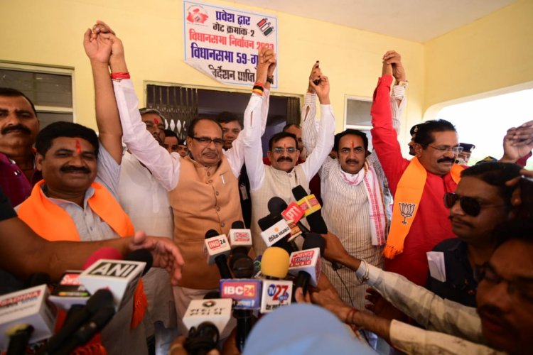 विभिन्न प्रत्याशियों के नामांकन में शामिल हुए मुख्यमंत्री श्री शिवराज सिंह चौहान एवं सांसद श्री विष्णुदत्त शर्मा