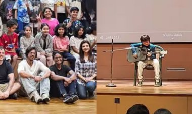 Shah Rukh Khan Pics:बेटे अबराम के स्कूल में गेस्ट बनकर पहुंचे शाहरुख खान...जमीन पर बैठकर लाडले को निहारते दिखे एक्टर, तस्वीरें वायरल