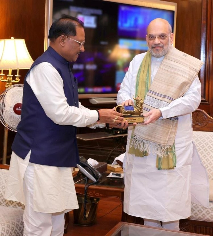 रायपुर : मुख्यमंत्री विष्णुदेव साय ने केंद्रीय गृहमंत्री श्री अमित शाह से की मुलाकात