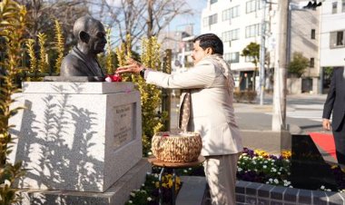 मुख्यमंत्री डॉ. मोहन यादव ने जापान में महात्मा गांधी की प्रतिमा पर पुष्पांजलि अर्पित की