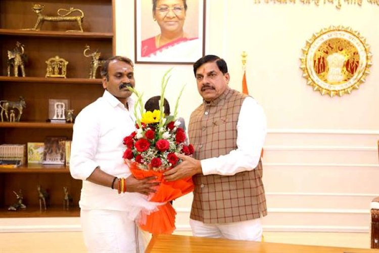 मुख्यमंत्री डॉ. यादव से केन्द्रीय राज्य मंत्री श्री एल. मुरूगन और श्री आठवले ने की भेंट