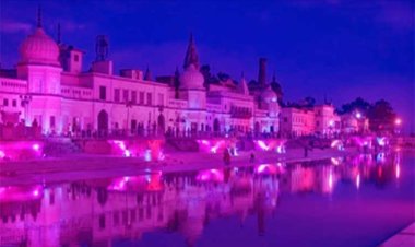 अयोध्याः  सरयू तट पर नौ कलश और सरयू मां पूजन का कार्यक्रम संपन्न हुआ