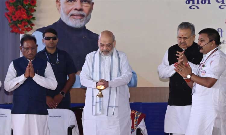 रायपुर : केन्द्रीय गृह मंत्री श्री अमित शाह ने एनएफएसयू और एनएफएसएल का किया भूमिपूजन