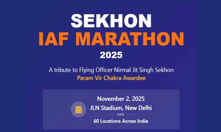 वायुसेना प्रमुख ने दिल्ली से सेखों मैराथन 2025 को झंडी दिखाकर रवाना किया